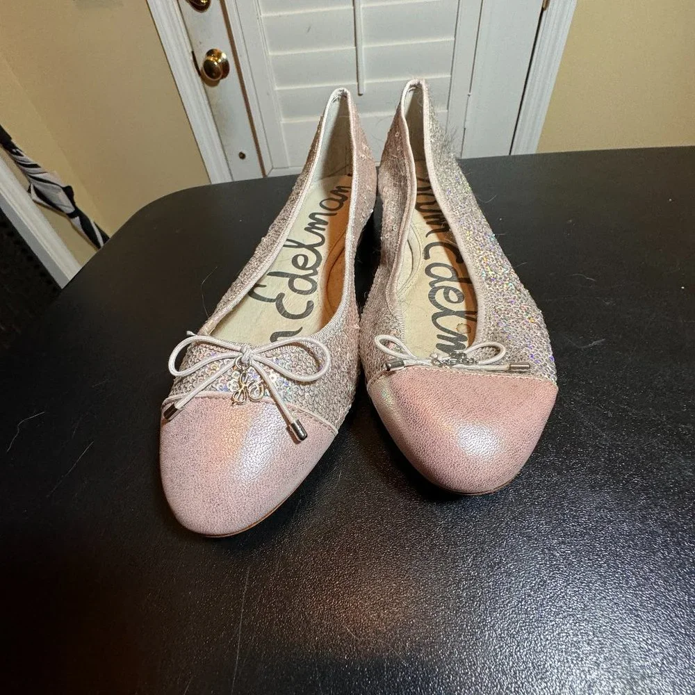 Sam edelman size 9 blush sequened flats
